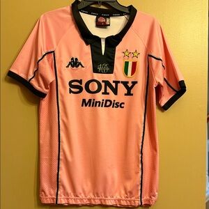 Kappa Pink and Black Soccer Jersey with Sony Logo